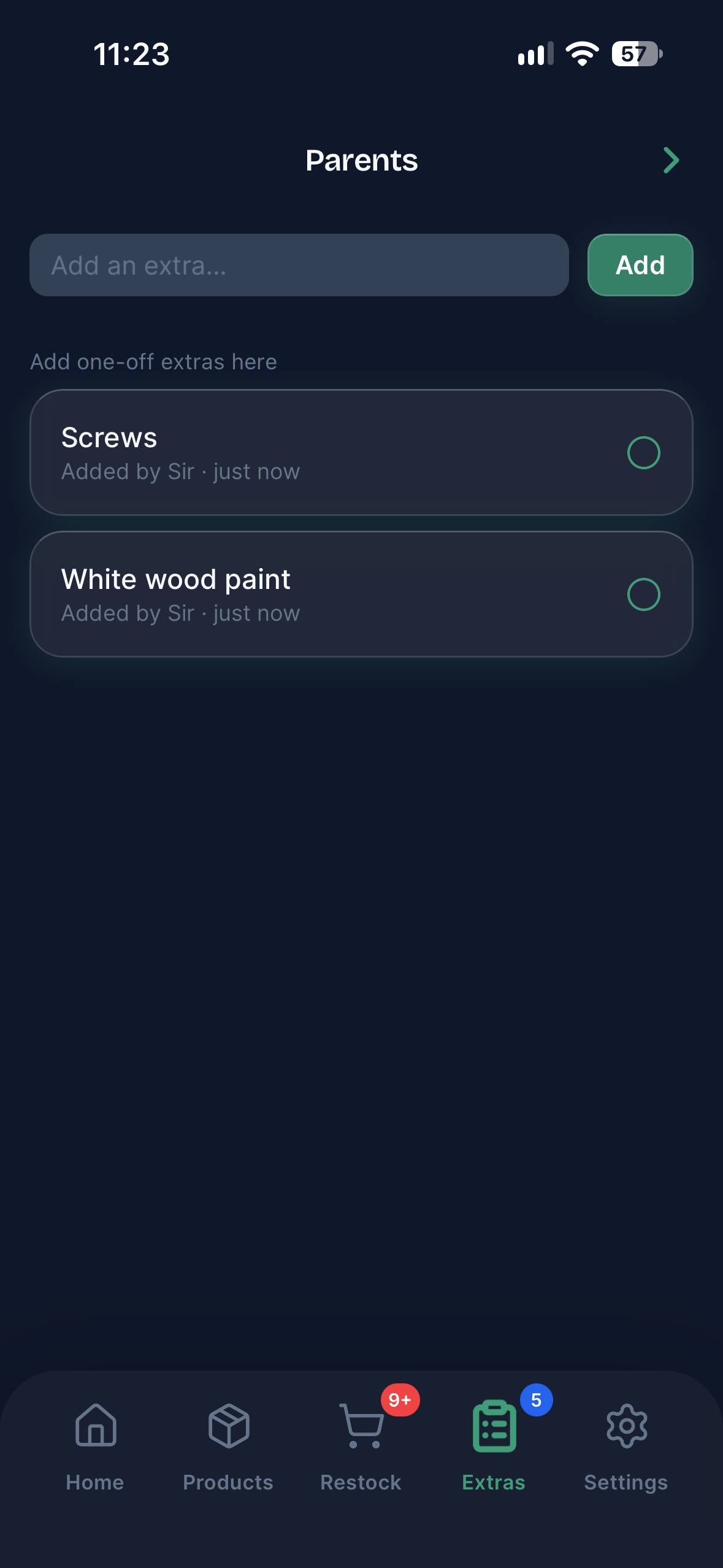 Stocked in dark mode.